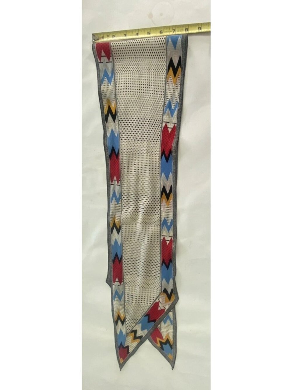Vintage Albert Nipon XIIX Karat Silk Scarf 62 Inch Geometric Dots Japan 1970s - Picture 8 of 16